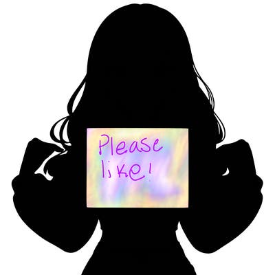 girl holding a blank sign in a long sleeve crop top