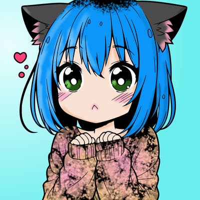 shy anime catgirl