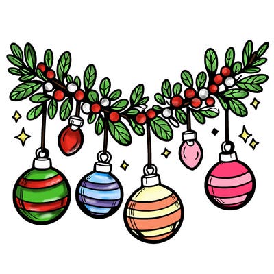 christmas garland with big bulbs