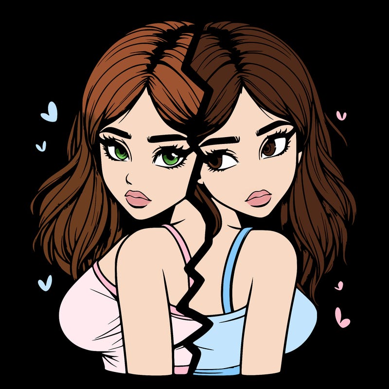 realistic girl split