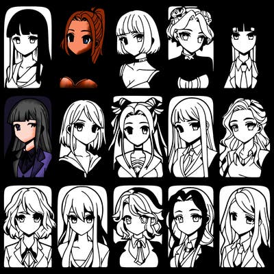 girls that look diffrent anime
