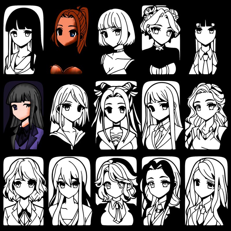 girls that look diffrent anime
