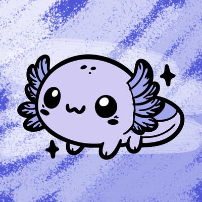 cute easy baby axolotl