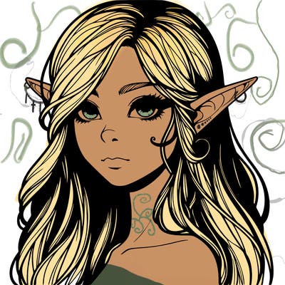 elf girl realistic dark fantasy