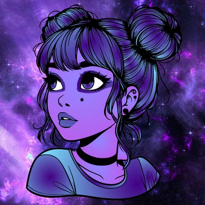 realistic girl with spacebuns