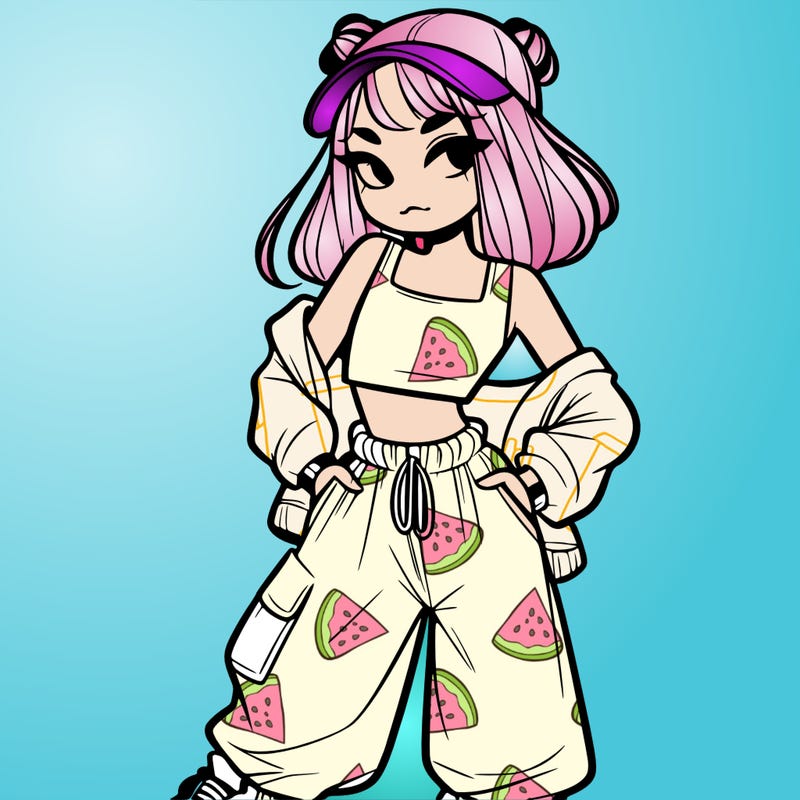 girl in crop top and baggy pants