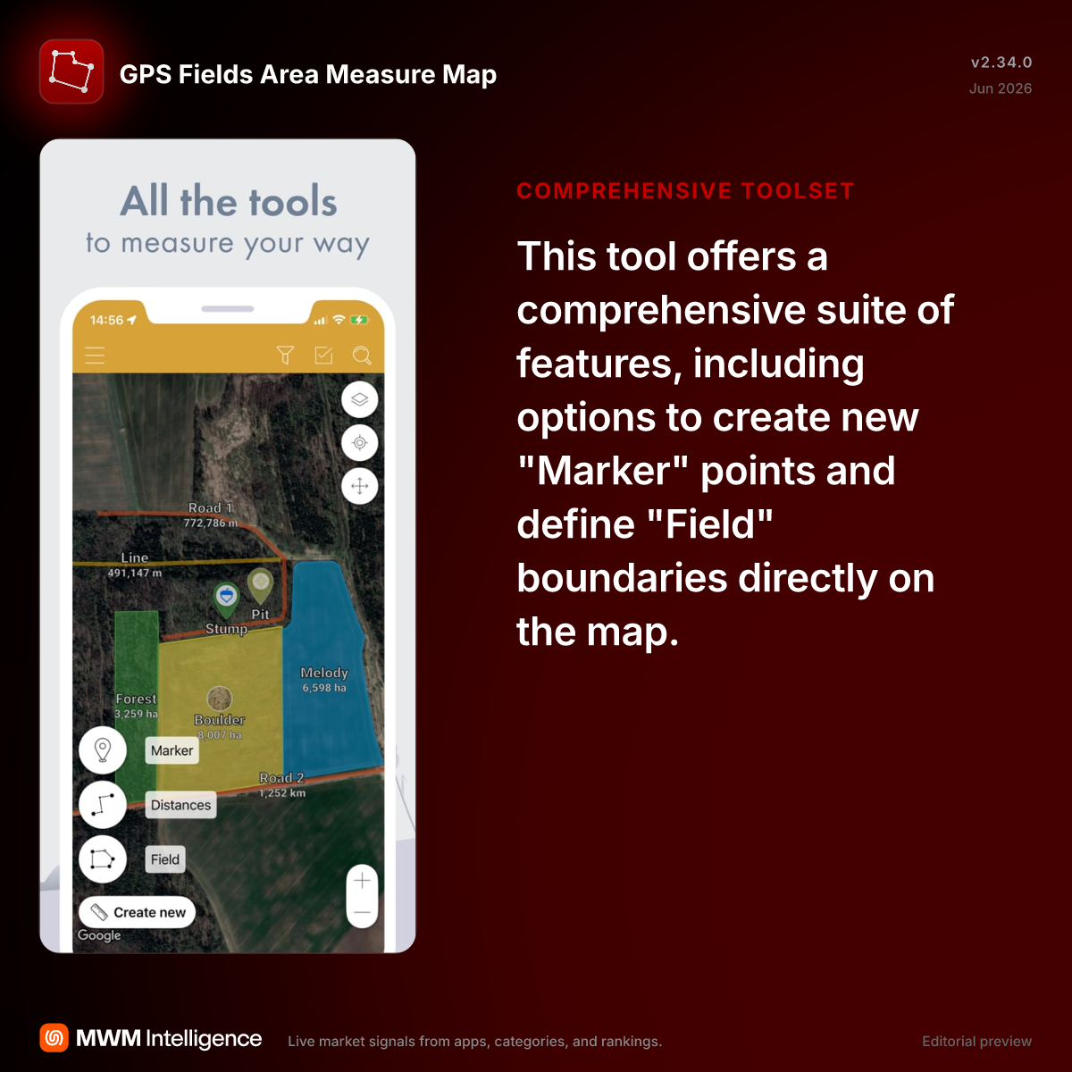 GPS Fields Area Measure Map - Utilities App | MWM