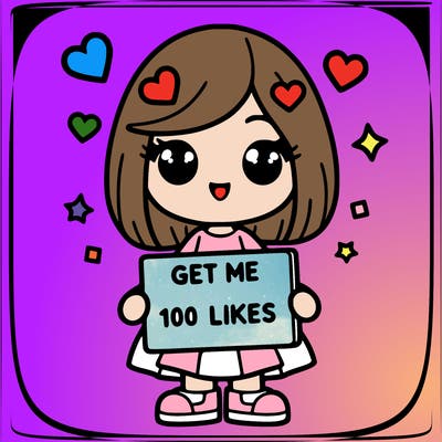 a girl with a sign that says get me 100 likes