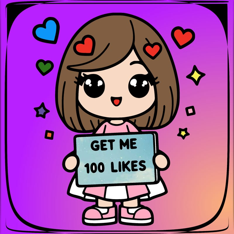 a girl with a sign that says get me 100 likes