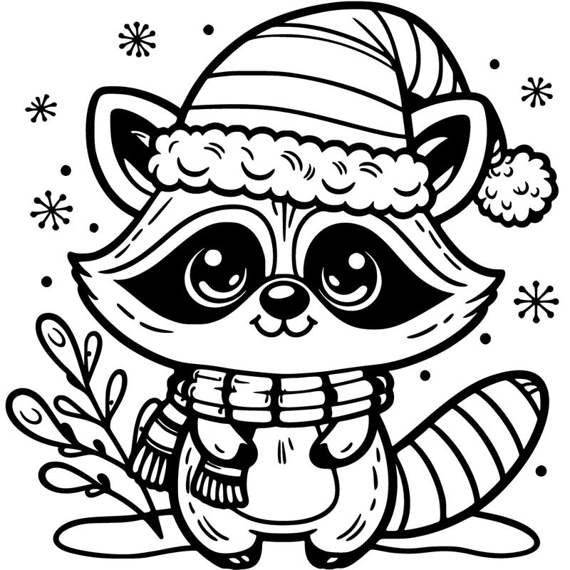 christmas raccoon