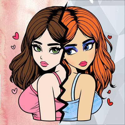 realistic girl split