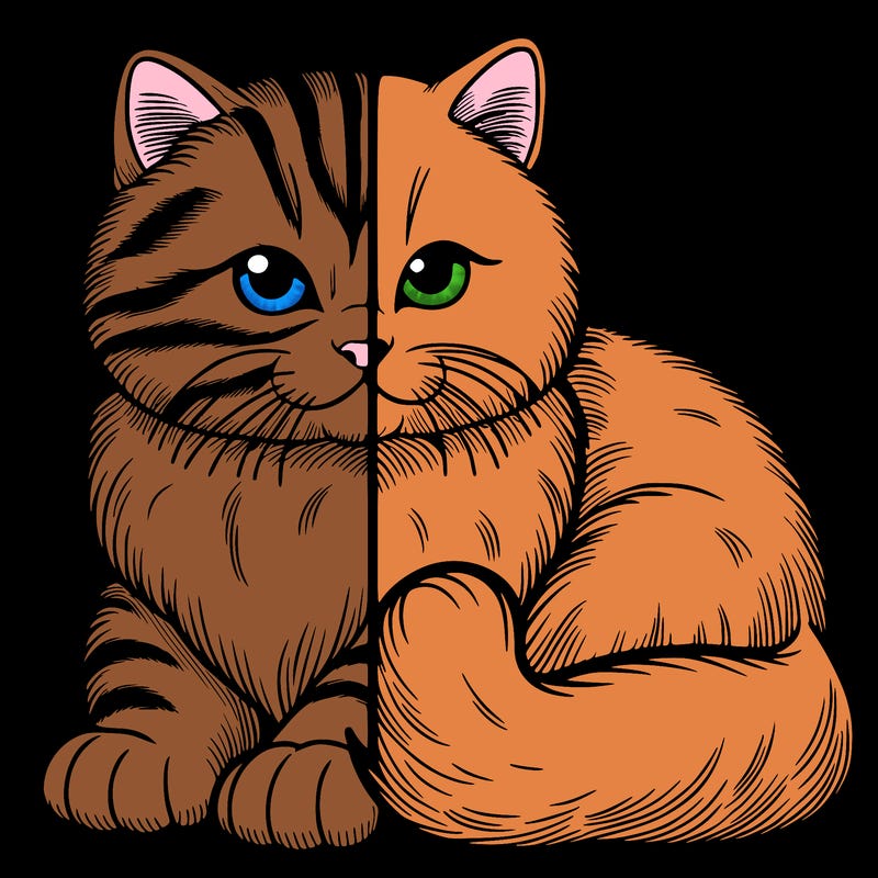 realistic split cat