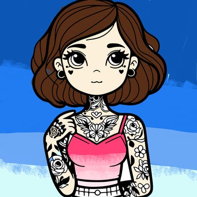 cut girl with tattoos