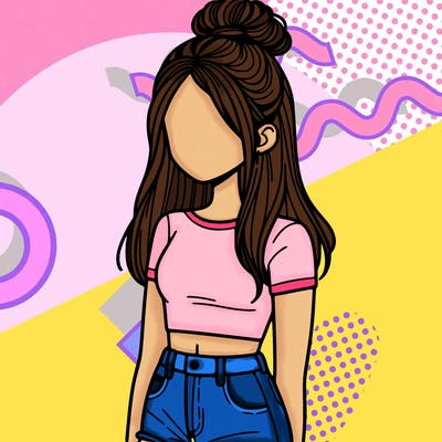 girl with half up-half down hairstyle wearing a crop top and shorts