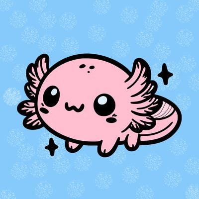 cute easy baby axolotl