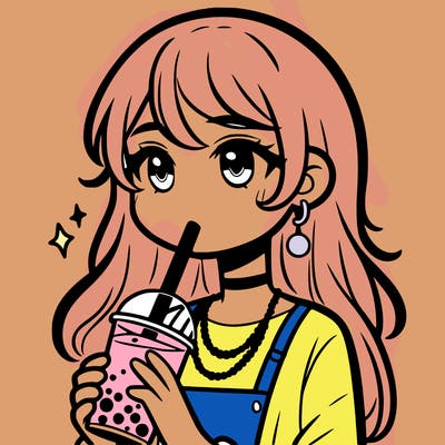 teenage girl drinking boba