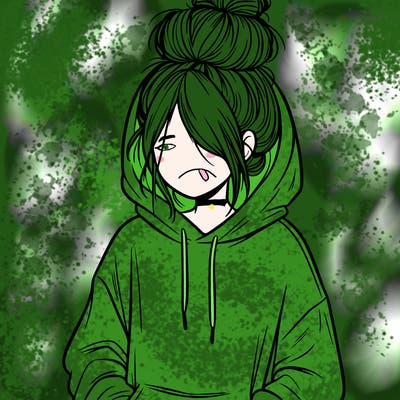 girl in oversized hoodie and messy bun