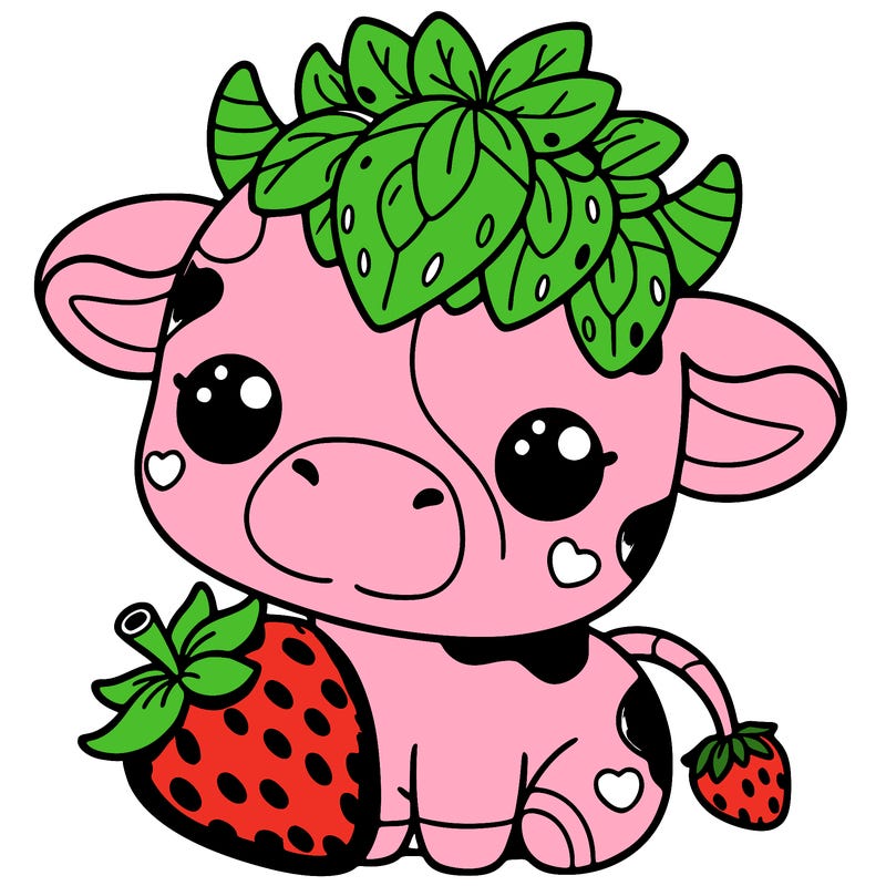 cute strawberry cow