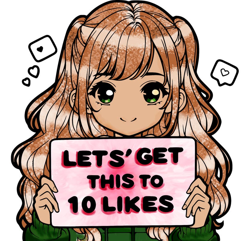 girl holding up sign that says let’s get this to 10 likes realistic