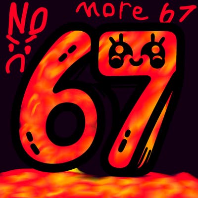 the numbers 67