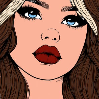 really realistic girl with lips