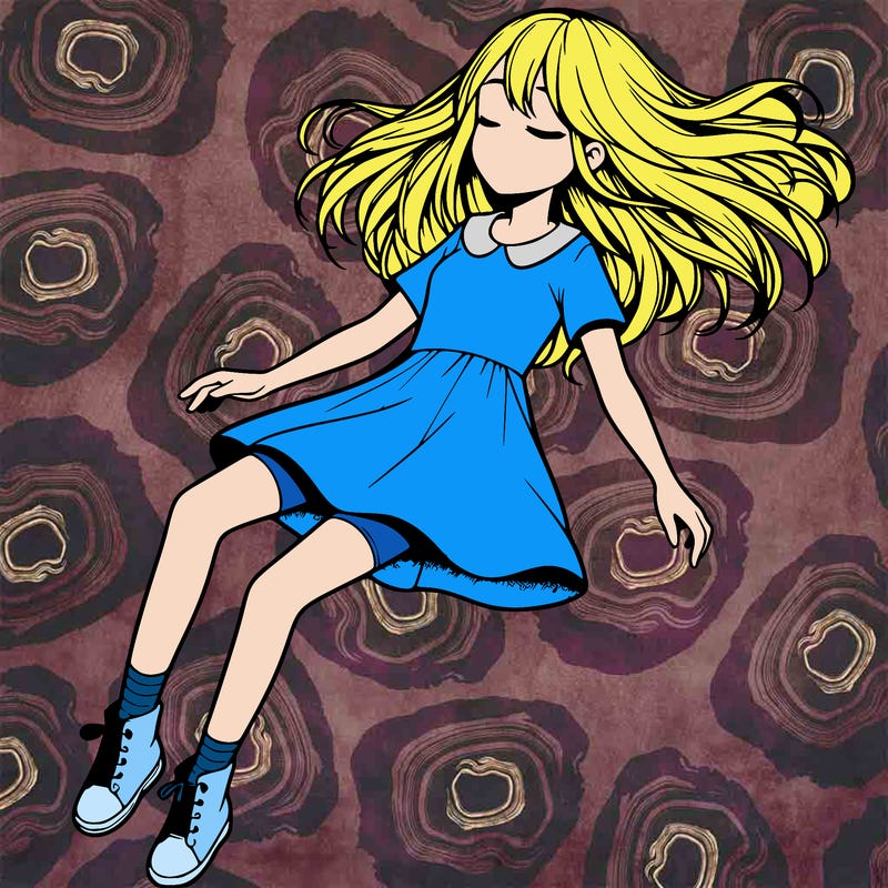 realistic girl floating