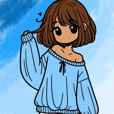 girl in baggy sweater hanging off her shoulder