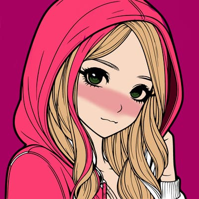 realistic adult girl with hoodie on