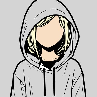 faceless girl in hoodie