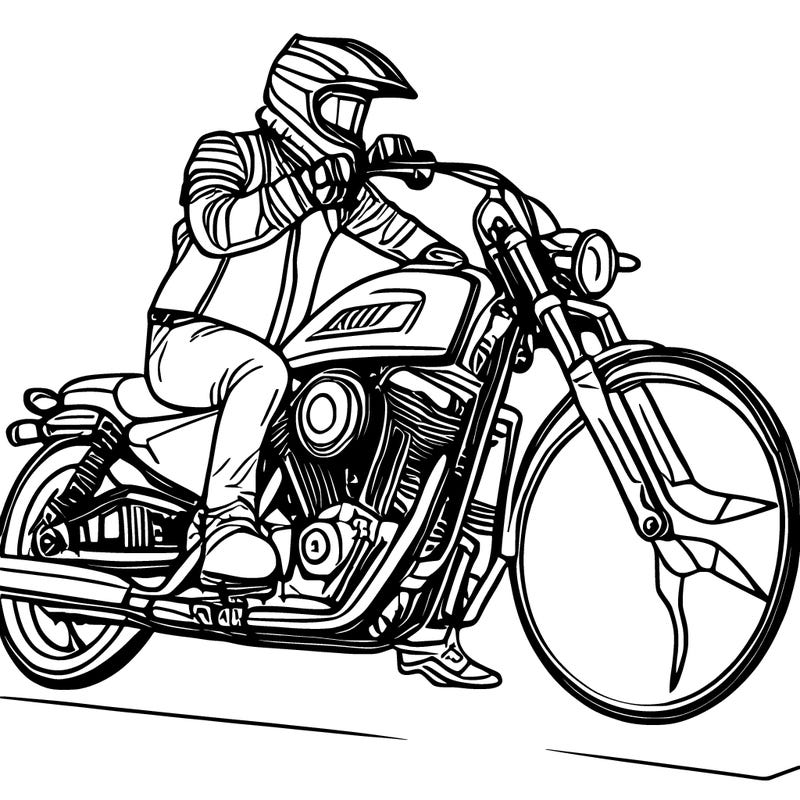 biker and motorcycle