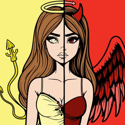 devil vs angel realistic girl