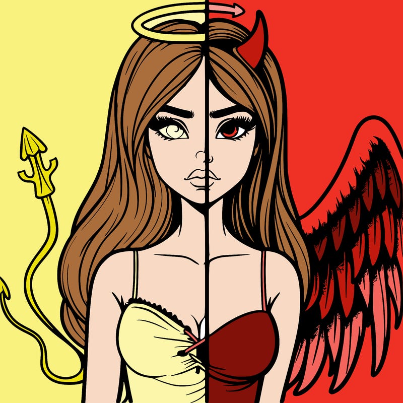 devil vs angel realistic girl