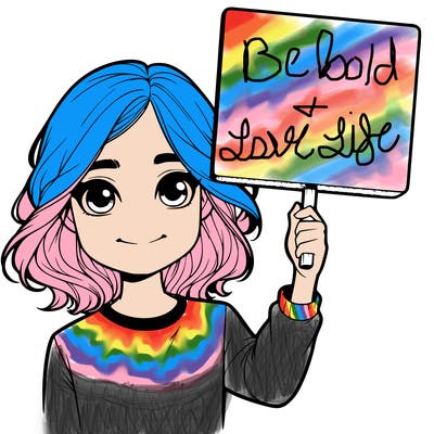 realistic girl holding up a sign