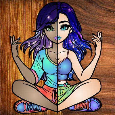 realistic girl split