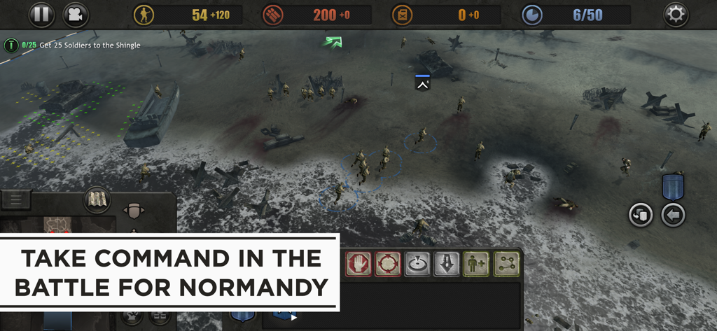 Company of Heroes Collection - Company of Heroes Collection gameplay showing the Battle for Normandy beach landing with squad-based tactics