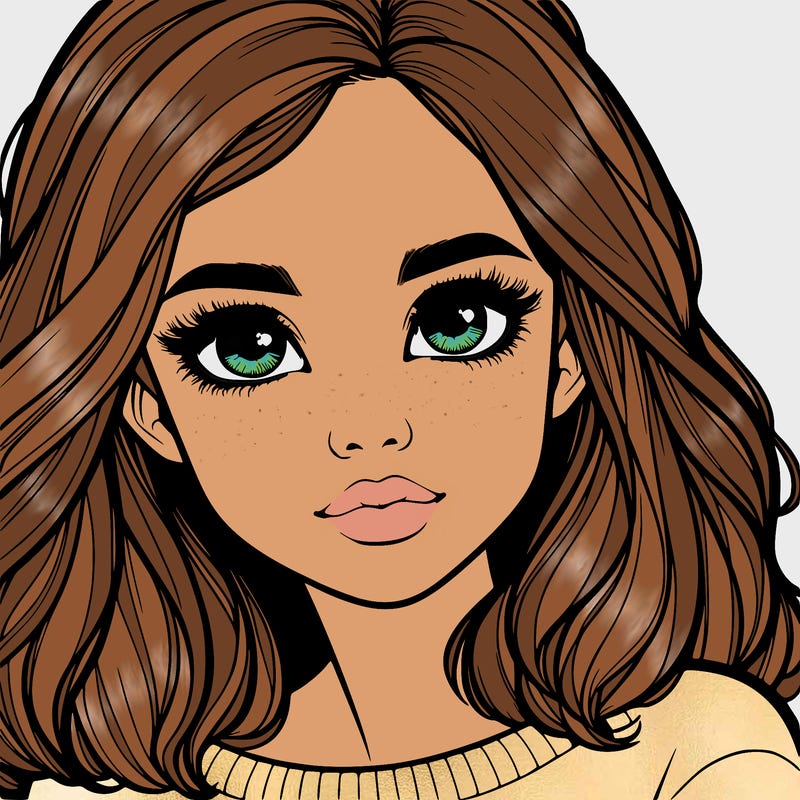 realistic girl whith cute eyes