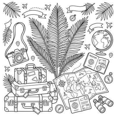 Discover the thrill of travel fused with natural beauty in this Ostrich Fern vacation coloring page. Pack your bags and your colors for an imaginative journey filled with adventure and exploration!