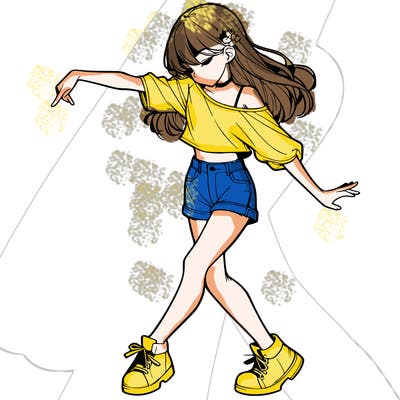 realistic girl danceing