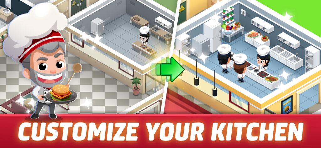 Idle Restaurant Tycoon: Empire - Amélioration et personnalisation de la cuisine dans Idle Restaurant Tycoon Empire