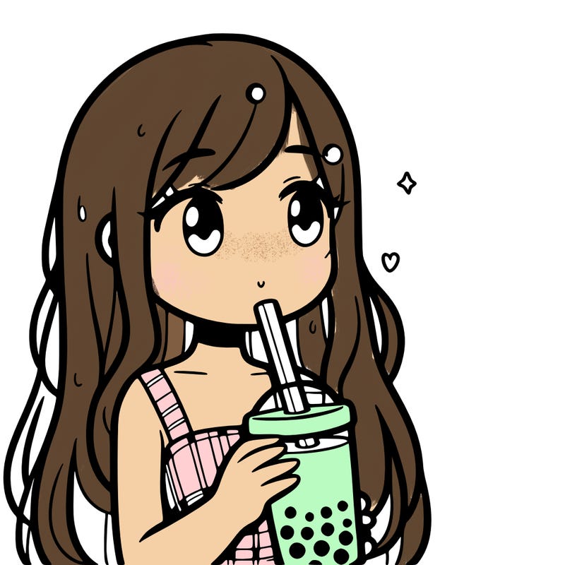 a girl drinking bubatea