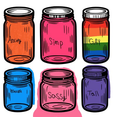 6 empty jars the same size