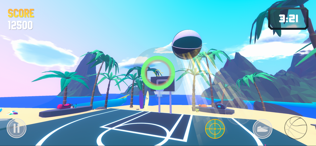 First Person Hooper - A first person view of shooting a basketball on a tropical beach court