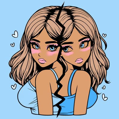 realistic girl split