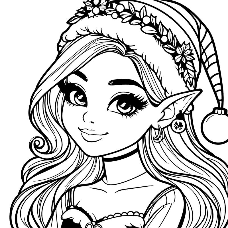 christmas girl elf realistic