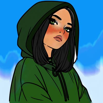 a realistic girl in a hoodie