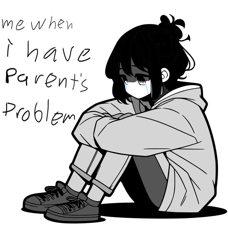 sad anime girl sitting alone