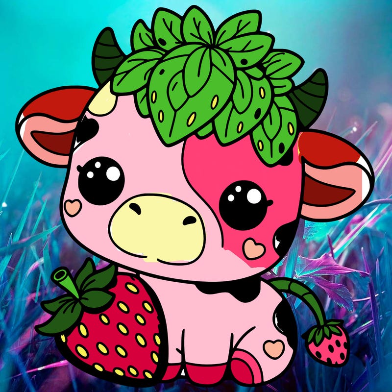 cute strawberry cow