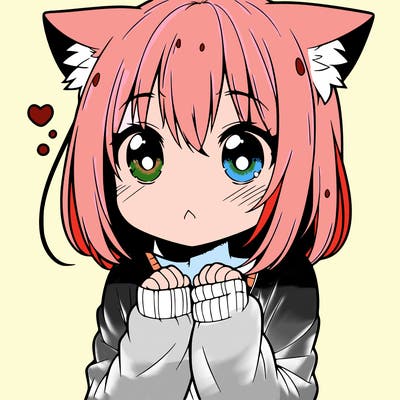 shy anime catgirl