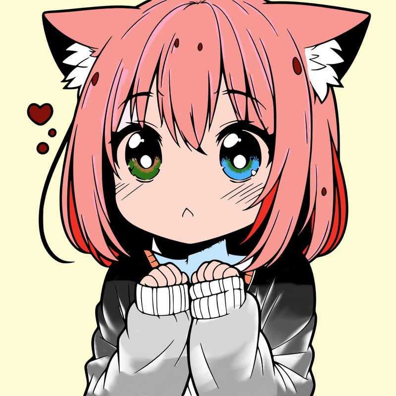 shy anime catgirl