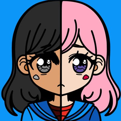 a split of a girl